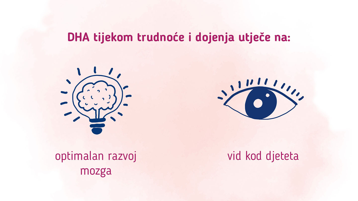 DHA tjekom trudnoče i dojenja utječe na mozag i vid.