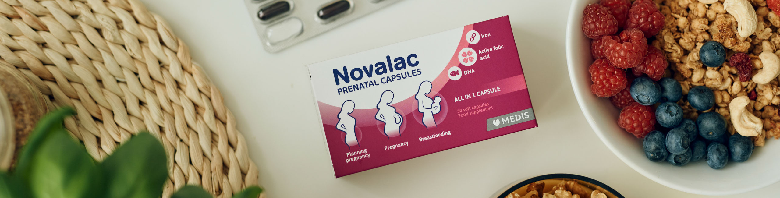 Novalac prenatalne kapsule uz zdrav doručak.